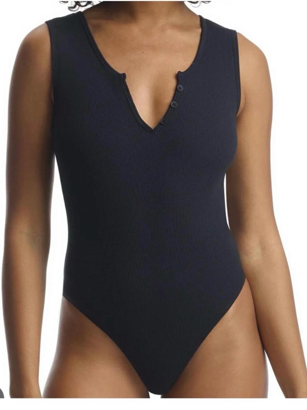 Commando Sleeveless Ribbed V-Neck Bodysuit